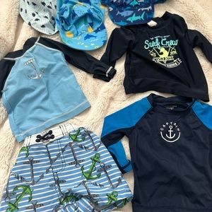 One set bundle listing infant boys swimwear Rashguard